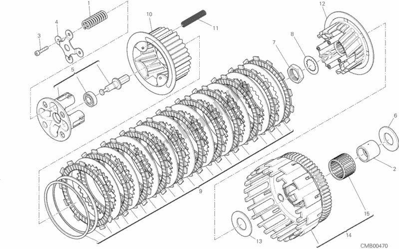 All parts for the Clutch of the Ducati Monster 821 Dark Thailand 2016